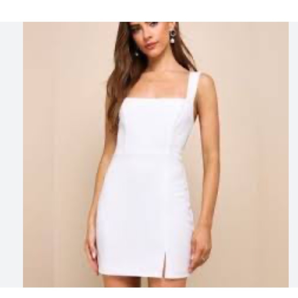 Lulu's White Square Neck Mini Dress